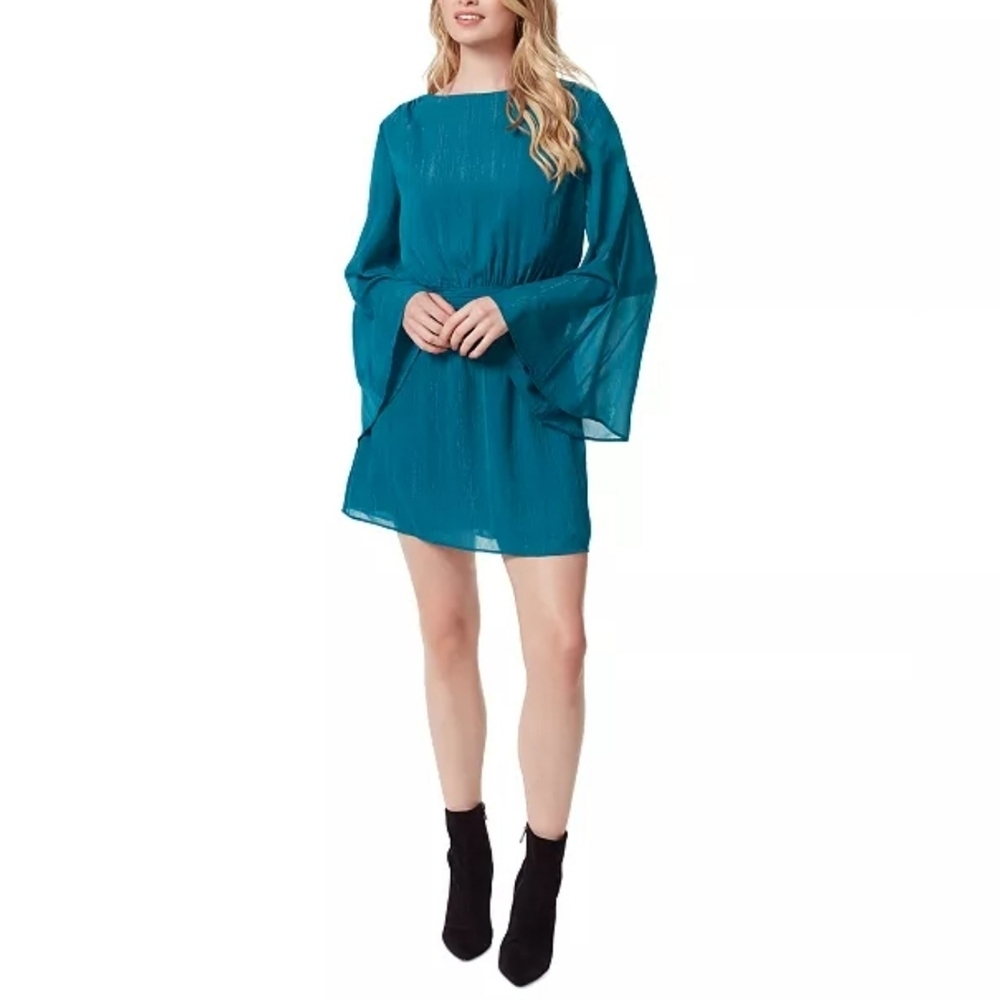 Jessica Simpson Amella Boat-Neck Dress Ocean Depths Sz S